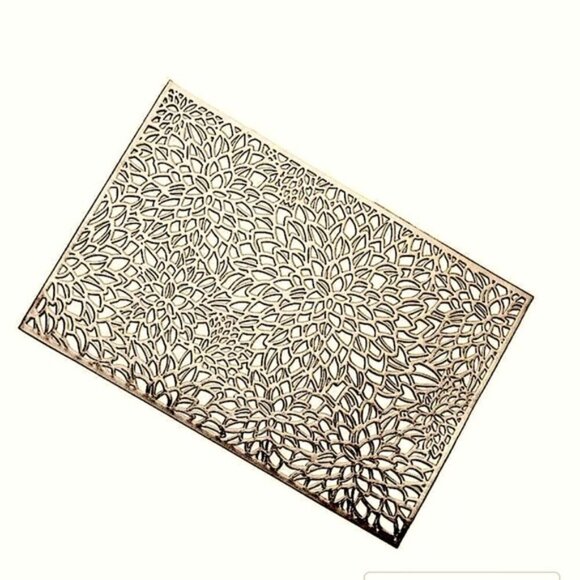 Gold Placemats Laser Cut Elegant Everyday Special Occasion Holiday Elegant 4 PC - Picture 13 of 16